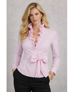 Double Ruffle Vichy Karo Pink