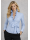 Hellblaue UMANI Bluse mit doppelter Rüsche und Vichy-Karo