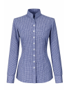 Bluse kleiner Stehkragen Vichy Karo Marine