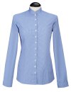 Small stand-up collar vichy karo marine