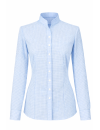 Small stand-up collar vichy karo bright blue