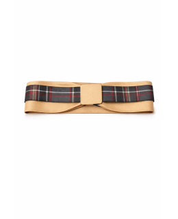 Gold double belt with check pattern No. 6 and gold buckle