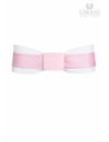 Doppelgürtel  weiss rosa mit rosa Gürtelschnalle