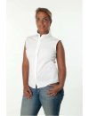 Bubi without sleeves white uni blouse/goes out of the assortment