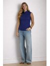 Bubi sleeveless navy plain blouse