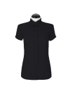 Short sleeve blouse black plain/goes out of the assortment