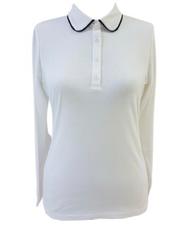 Bubi shirt long sleeve white/navy piped