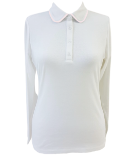 Bubi shirt long sleeve white/pink piped/goes out of the assortment