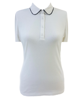 Bubi shirt short-sleeved white/navy piped short-sleeved/goes out of the assortment