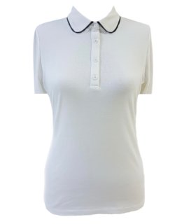 Bubi shirt short-sleeved white/navy piped short-sleeved