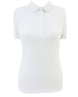 Short-sleeved Bubi shirt white/light blue with short piping