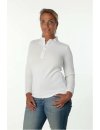 White small stand-up collar shirt long/goes out of the assortment