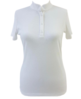 White small stand-up collar shirt short/goes out of the assortment