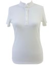 White small stand-up collar shirt short/goes out of Stock