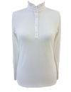 White ruffle collar shirt long sleeve/goes out of the assortment