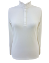 White ruffle collar shirt long sleeve