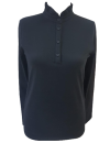 Black ruffled collar shirt with long sleeves/goes out of...