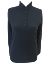 Rüschenkragen Shirt Schwarz Langarm