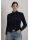 Black ruffled collar shirt with long sleeves
