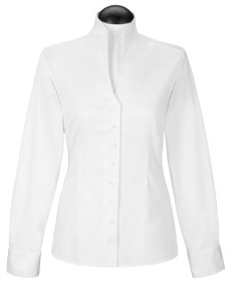 Stand-up collar blouse, white/goes out of the assortment