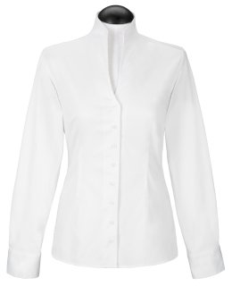 Stand-up collar blouse, white