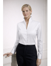 Stand-up collar blouse, white