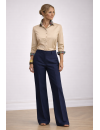 Contrast Blouse 2-Colored with Patch: Gold Uni with Karo 6