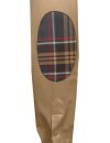 Zweifarbige goldene UMANI Kontrastbluse mit Patch und Karo 6