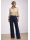 Zweifarbige goldene UMANI Kontrastbluse mit Patch und Karo 6