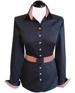 Patching blouse: Marine uni with red / white Bossa / goes out of the assortment