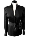 Stand-up collar blouse, black/goes out of the assortment