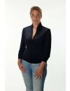 Stand-up collar blouse, black/goes out of the assortment