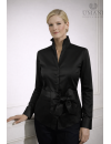 Stehkragenbluse, schwarz