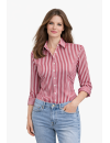 Blouse, light blue / white striped Satin / goes from the...