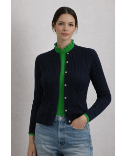 White ruffle collar shirt long sleeve/goes out of the assortment