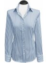 Blouse, light blue / white striped Satin