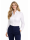 Smokingbluse mit feiner Biesenfront weiss Neu