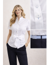 Contrast short-sleeve blouses white/light blue