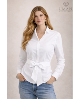 Bluse mit verdeckter Knopfleiste,weiss Neu