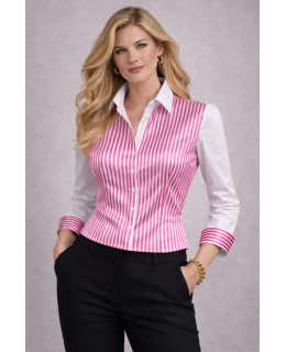 Two-tone striped design light Pink/white New