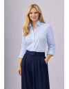 Klassische Gabardine/Oxford Bluse Hellblau Extralang Neu