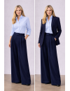 Klassische Gabardine/Oxford Bluse Hellblau Extralang Neu