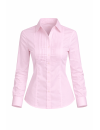 Smokingbluse mit feiner Biesenfront Rosa Extralang Neu