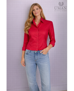 Blouse, Carmine red uni