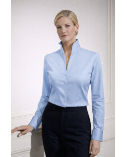 Stand-up collar blouse, light blue UK:18L USA:16L (L=extra long)