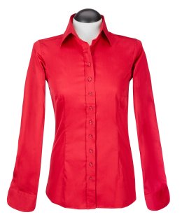 Blouse, Carmine Red Uni Extralang / goes from the assortment