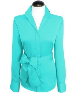 Blouse, Turquoise Uni Extralang/goes out of the assortment