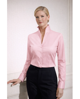 Stehkragenbluse, rosa