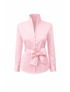 Stehkragenbluse, rosa