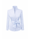 Stand-up collar blouse, light blue